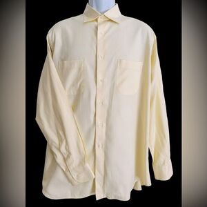 Solemare‎ Mens Shirt Maus Hoffmann L/S Egyptian Cotton Pique Pale Yellow Italy L